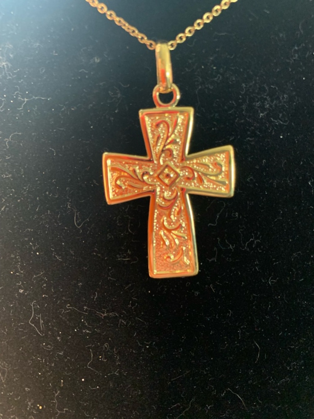 Gold-Tone Filigree Cross Pendant Necklace - Women Jewelry